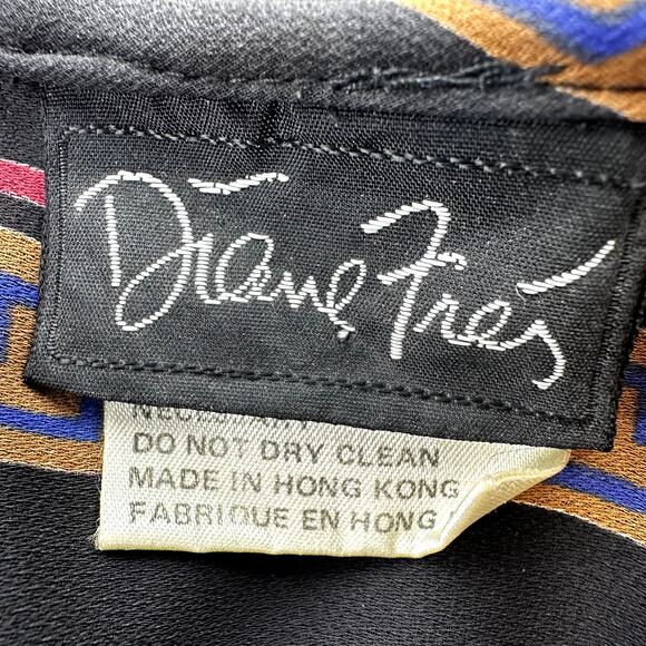 VTG Diane Freis Georgette Maxi Dress V Neck Ruffle Floral Smocked Multicolor XL - Picture 4 of 6